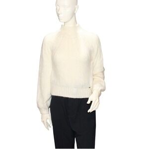 Abercrombie & Fitch Cream Knit Mock Neck Sweater